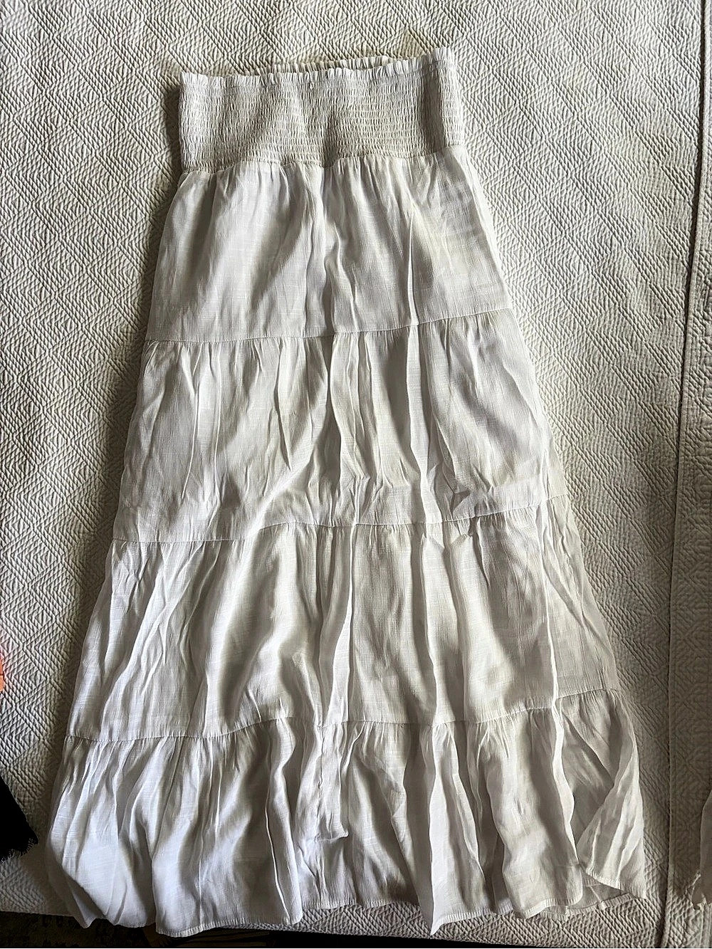 White Tiered Maxi Skirt